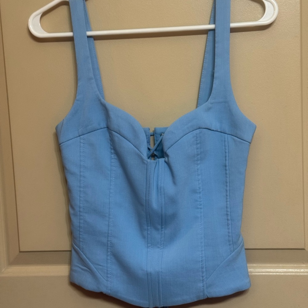 Zara Blue Sleeveless Bustier Camisole